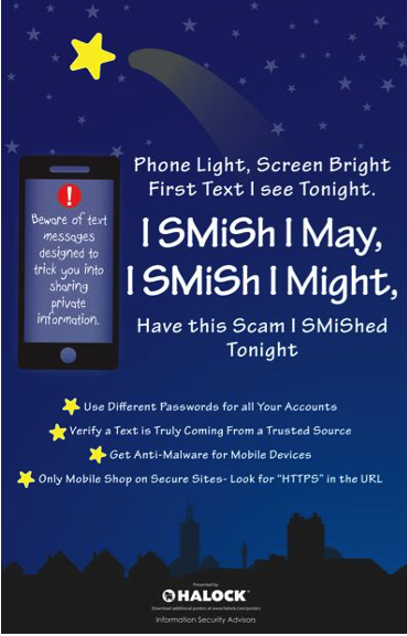 Phishing Smishing SMiShing Risk Poster