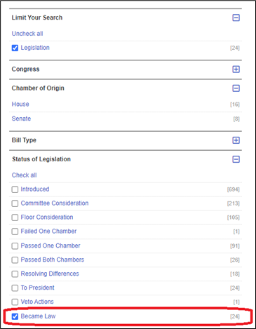 Bills to Law Bills